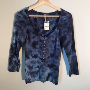 Free People Henley tie dye top